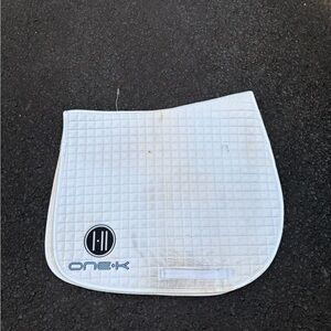 One K White Quilted Saddle Pad